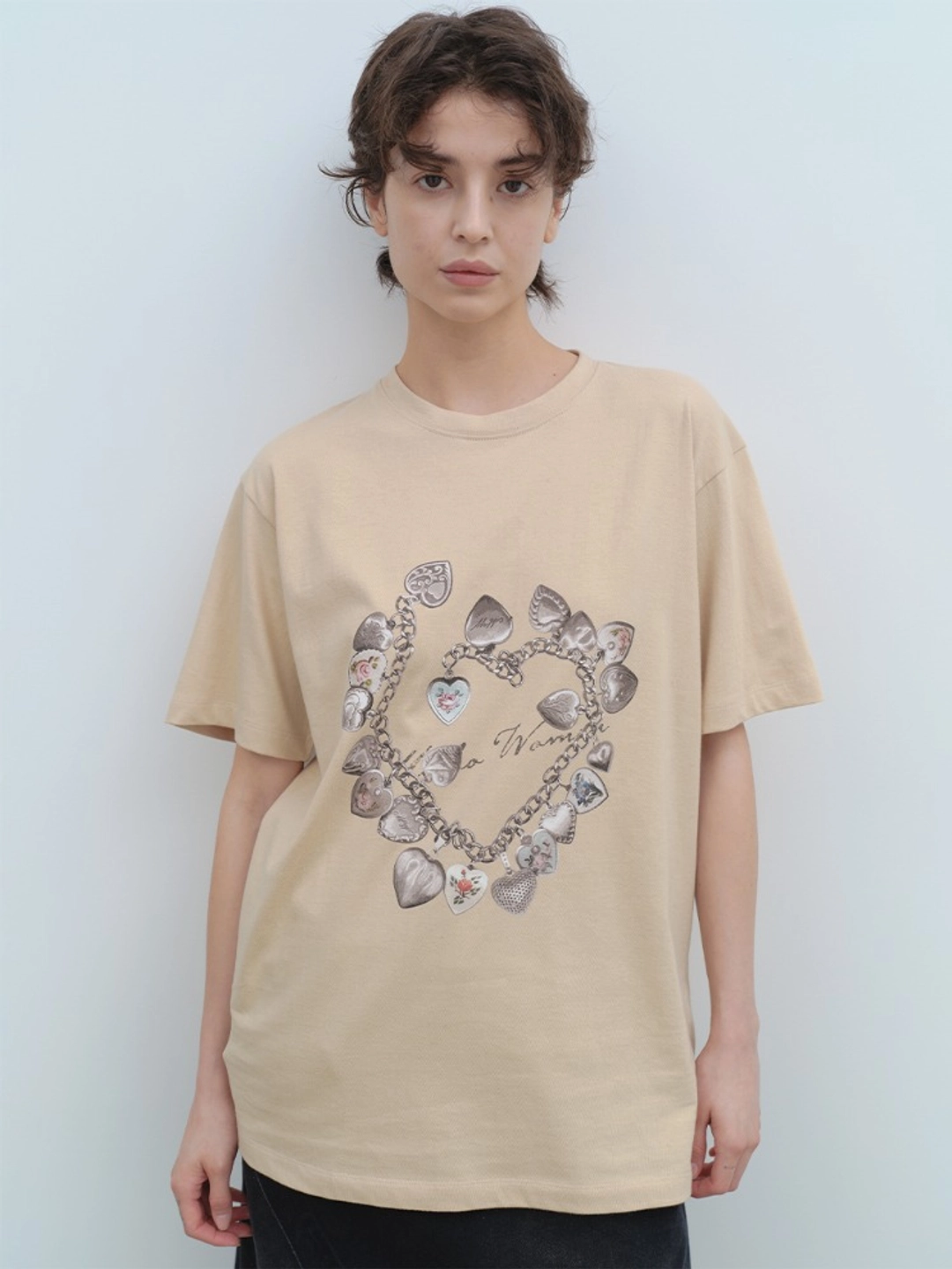 밀로 우먼 Vintage Pendant T-Shirt [Beige] 상품 이미지 1