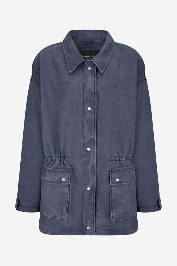 washed string padded jacket