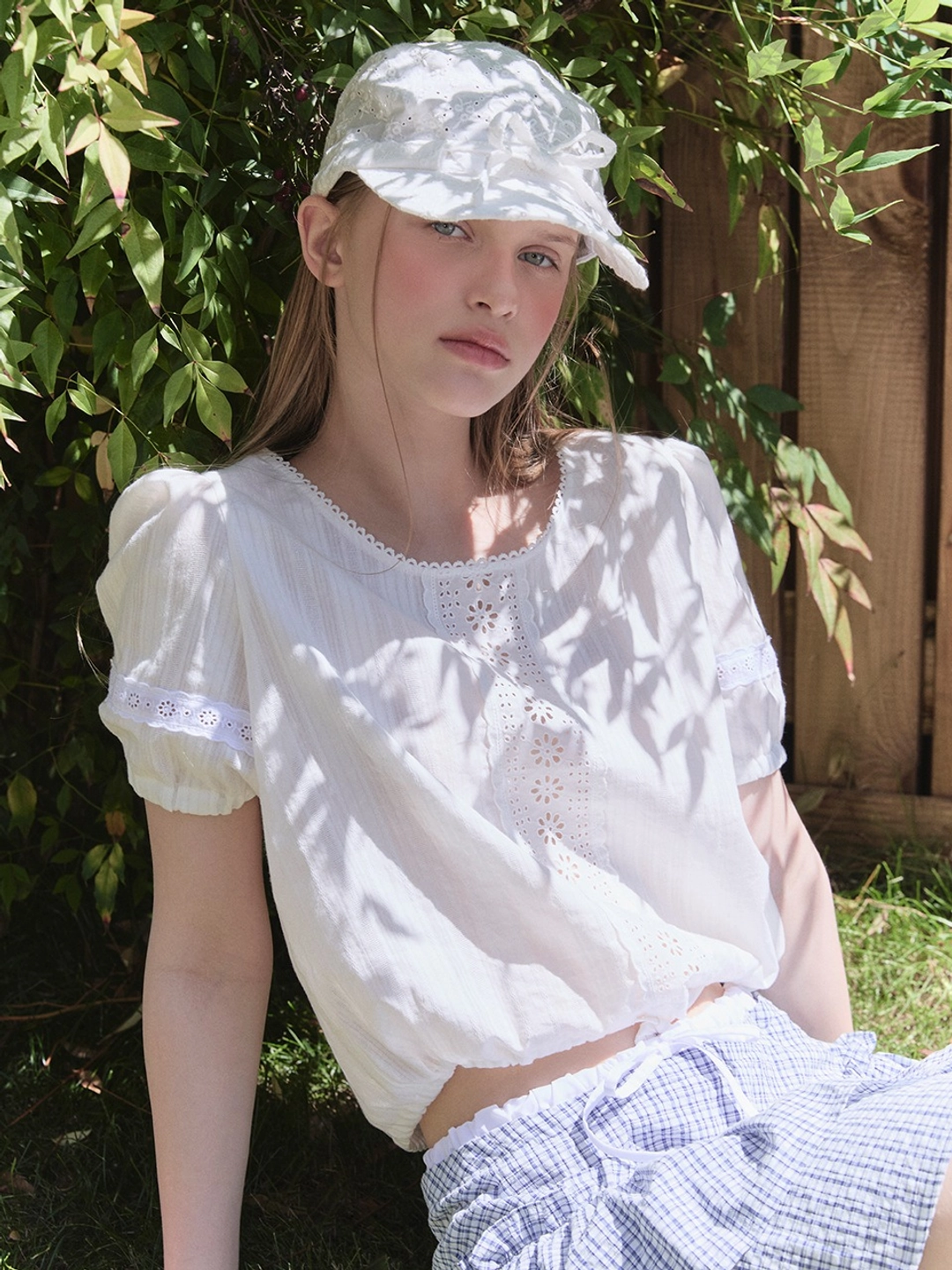 마가린핑거스 LACE SCOTCH BLOUSE (WHITE) 상품 이미지 2