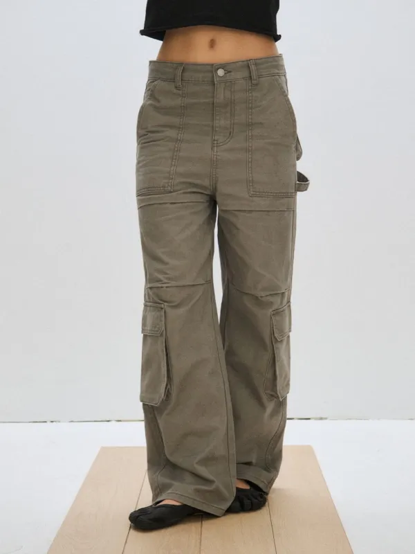 [PLZPROJECT]CARPENTER PARACHUTE PANTS, KHAKI GRAY