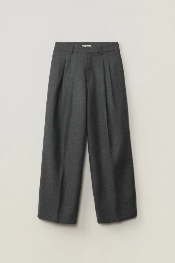 PEYDEN WOOL PINTUCK SLACKS_GRAY