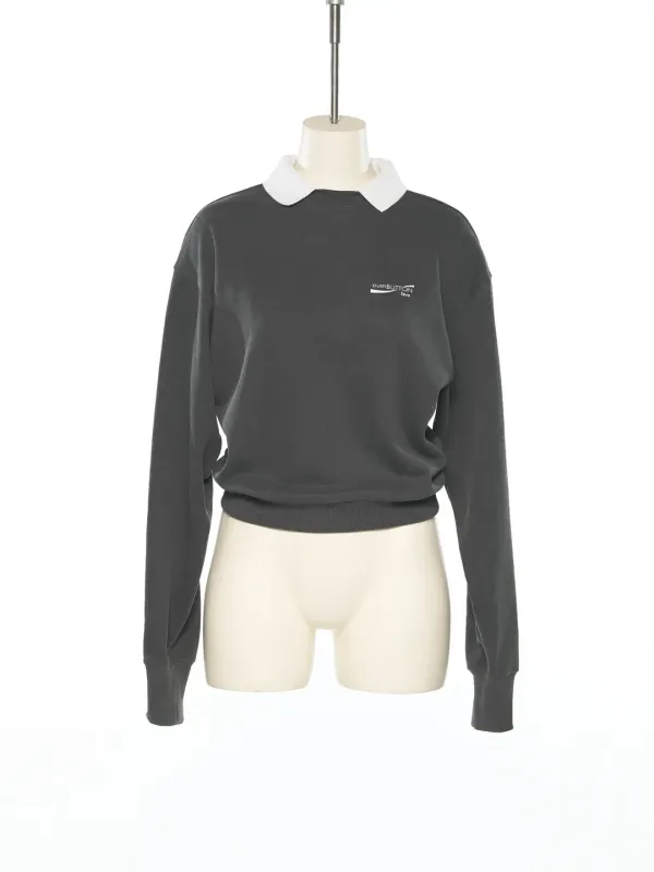 PS25 DARK GRAY STNDARD COLLAR JERSEY TOP