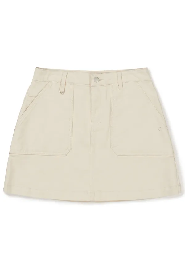 [24FW clove] Denim Skirt (Cream)