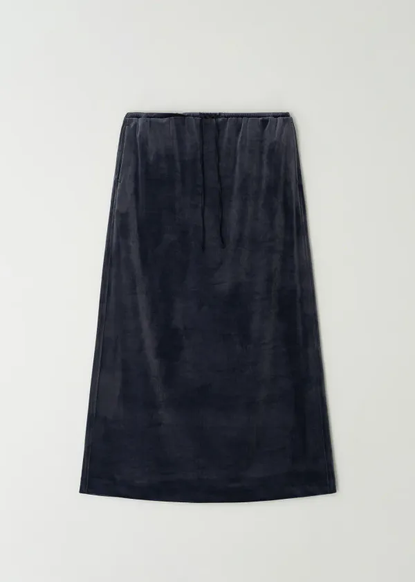 Velour Long Skirt(Blue)