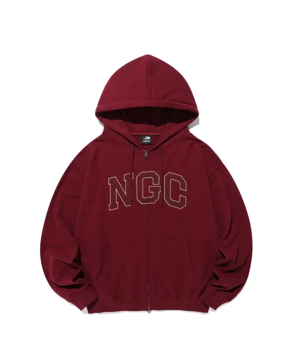 ngc logo hoodie zip up[burgundy]