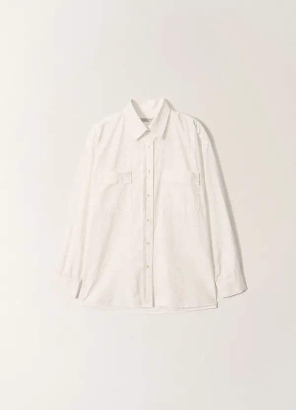 Double pocket cotton shirt (White)