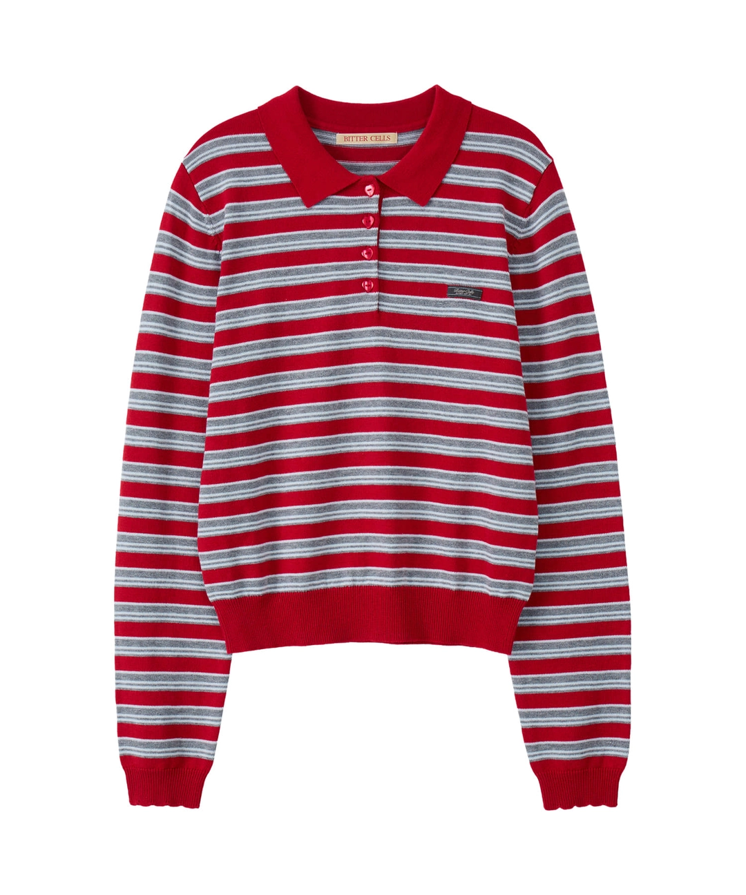 비터셀즈 Lolly Stripe Collar Knit-Red 상품 이미지 1