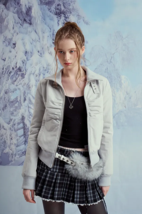 SHIRRING BUCKLE JACKET (GRAY)