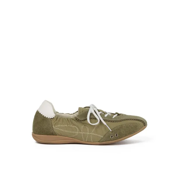 SKIA PINKING SHIRRING SNEAKERS / GREEN