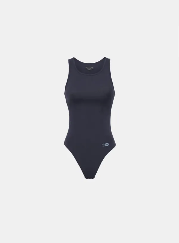 [w-jst26-009] Everyday U-Neck Tank Bodysuit - Charcoal