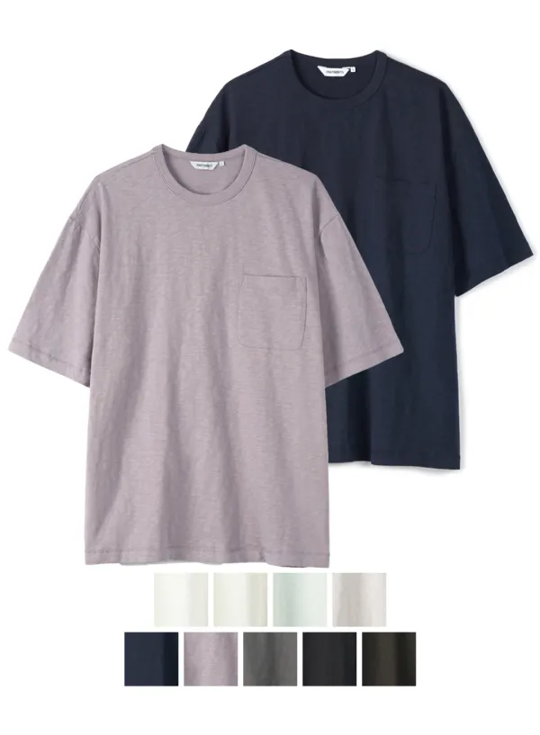 Washed Slub Pocket Tee (9COLOR)