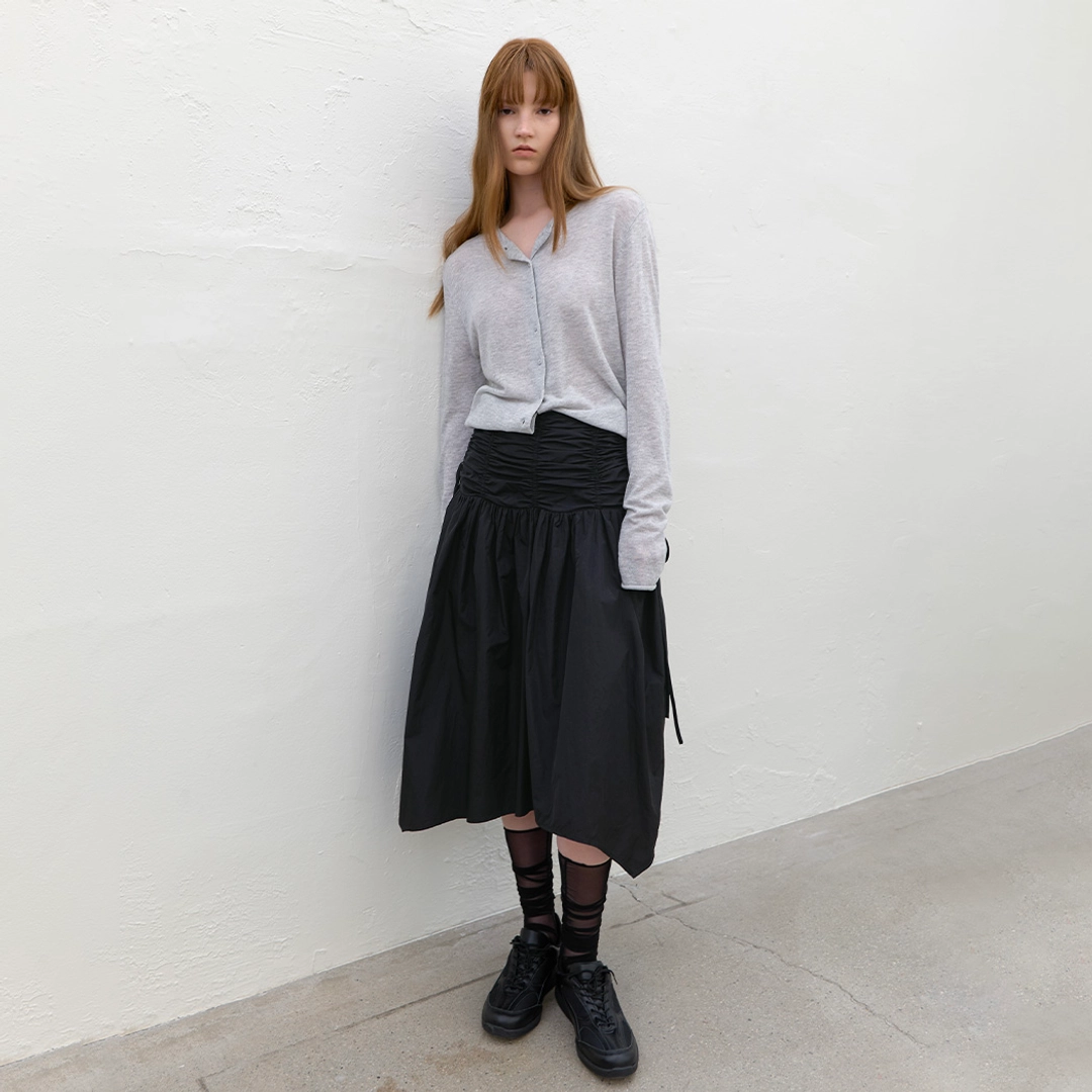 아뜰리에 나인 (SK-5092)UNBALANCED SHIRRING MIDI SKIRT 상품 이미지 2