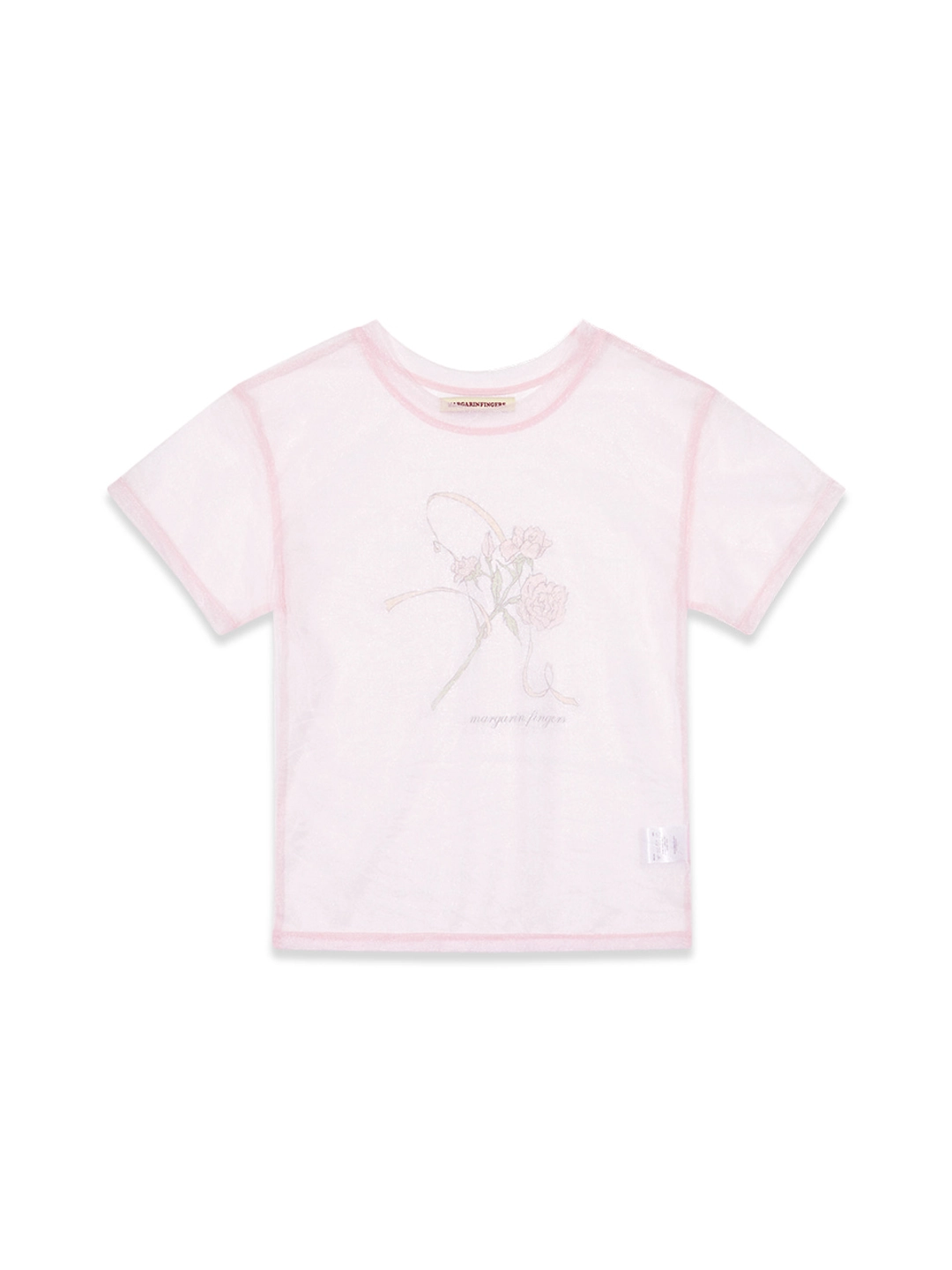 마가린핑거스 ROSE MESH T-SHIRT (LIGHT PINK) 상품 이미지 1