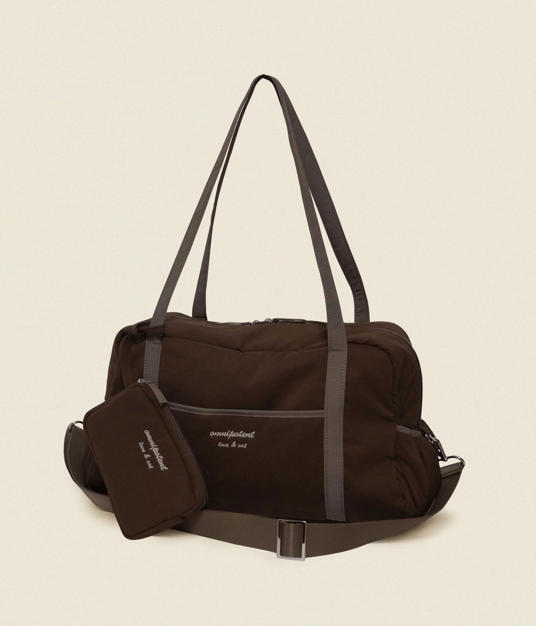 옴니포턴트 Love& cat duffel bag + Pouch _Brown 상품 이미지 1