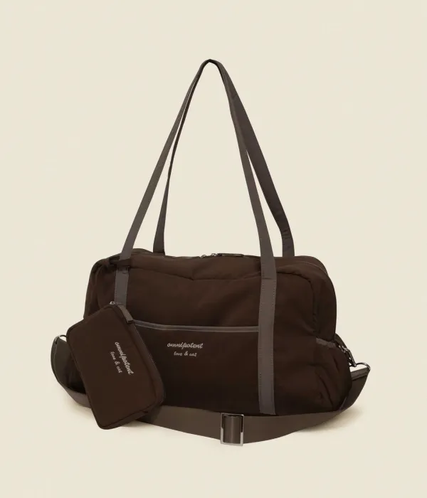 Love& cat duffel bag + Pouch _Brown