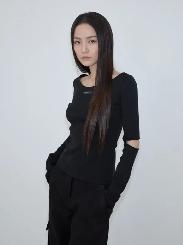 2-Way Elbow-Slit Long Sleeve (black)