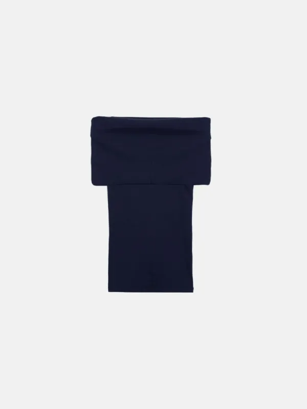 ✲ 5TH BACK TIE OFF SHOULDER TOP INDIGO
