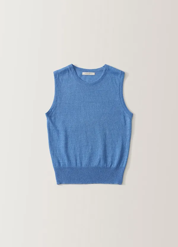 Rola linen sleeveless (Marine blue)