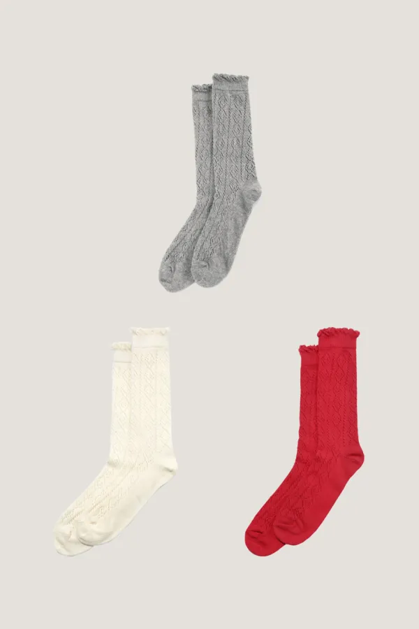 루나 루미 레이스 삭스 (Gray/Ivory/Red)