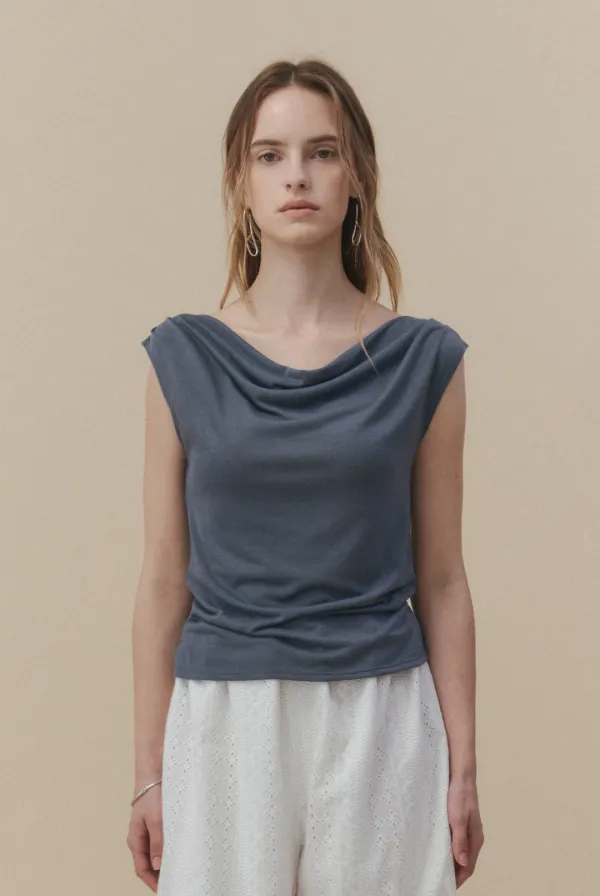 Drape T-shirts (Slate Blue)