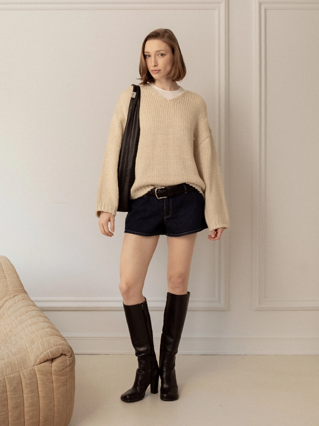 글로니 G COZY OVER KNIT TOP (CREAM) 상품 이미지 2