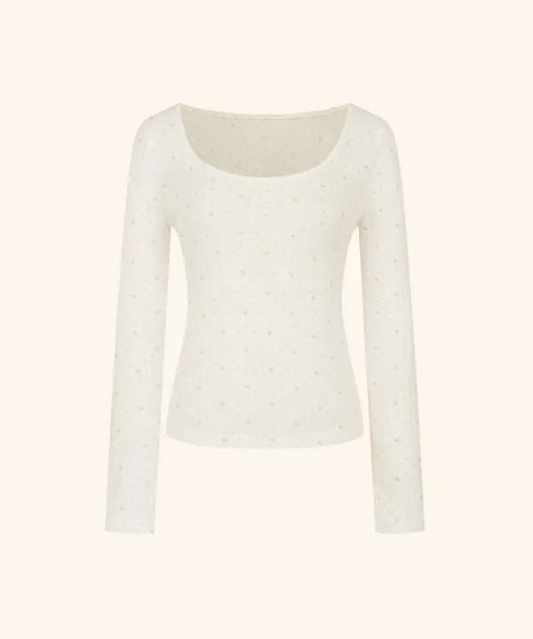 [6/8 순차배송] Letters Two-Way Slim T-Shirt ( Flower Ivory )