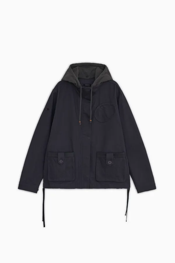 ROUND POCKET FISHTAIL JACKET, NAVY