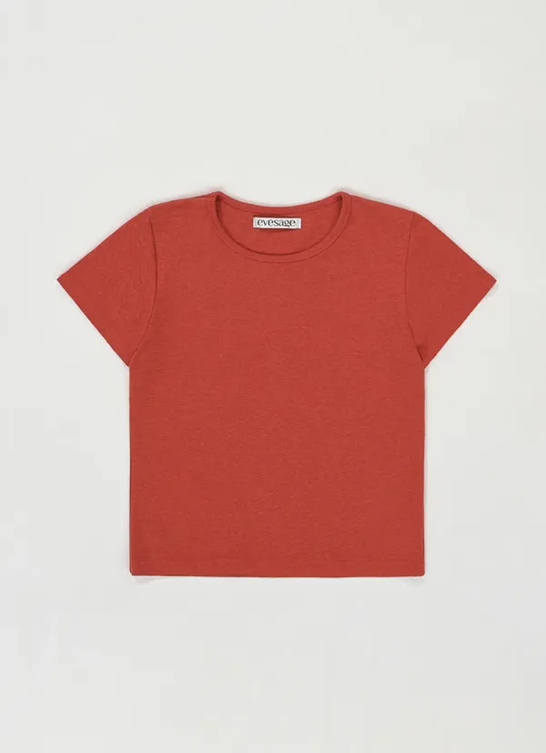 Wool half tee (Scarlet red)