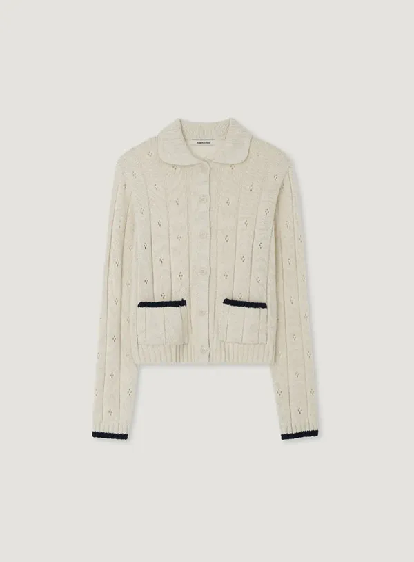 CORY PUNCHING CARDIGAN_CREAM