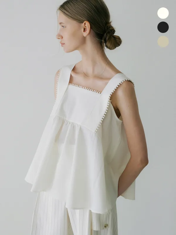 comos 889 wide strap flared blouse (3color)