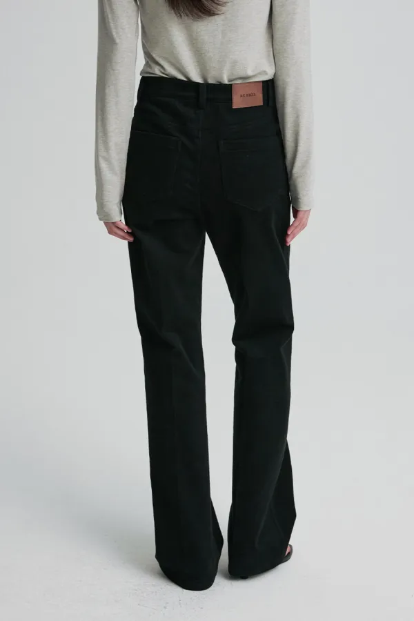 VELVET SLIM BOOTCUT TROUSERS