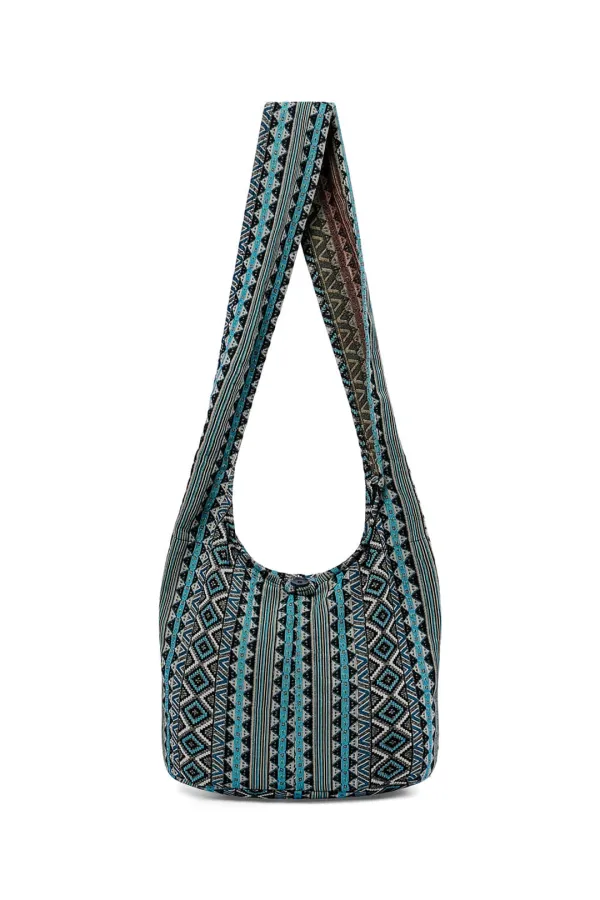 JACQUARD CROSS BAG, BLUE