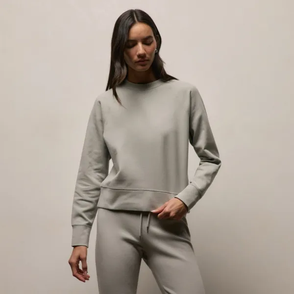 Italian Knit Raglan Mockneck - Fog