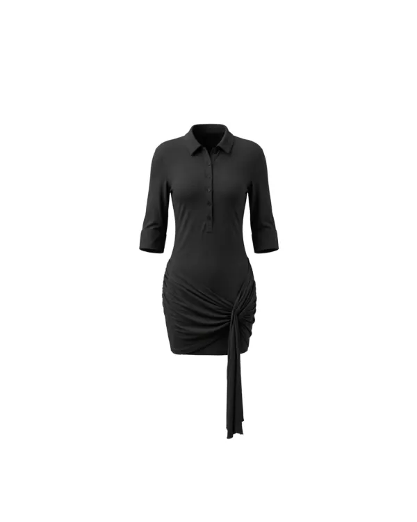 Mellow tie dress - Black