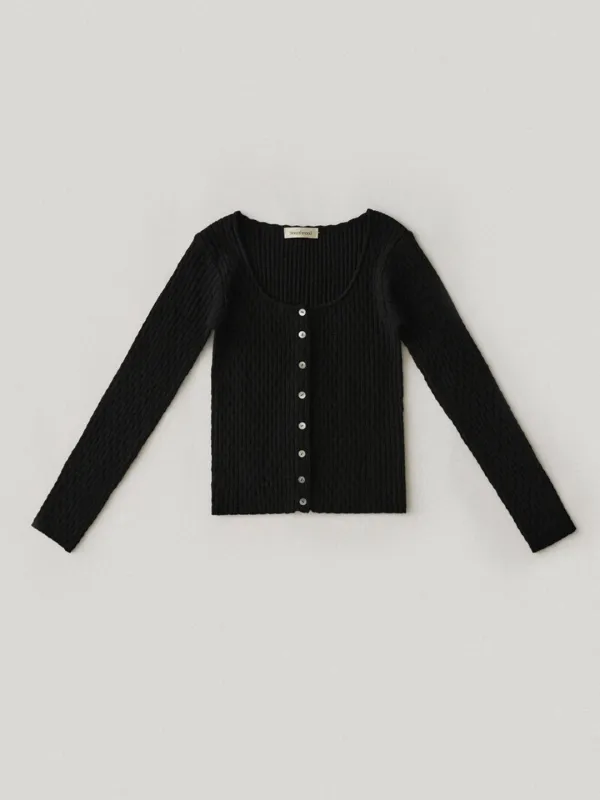 Michelle Cable Cardigan Black