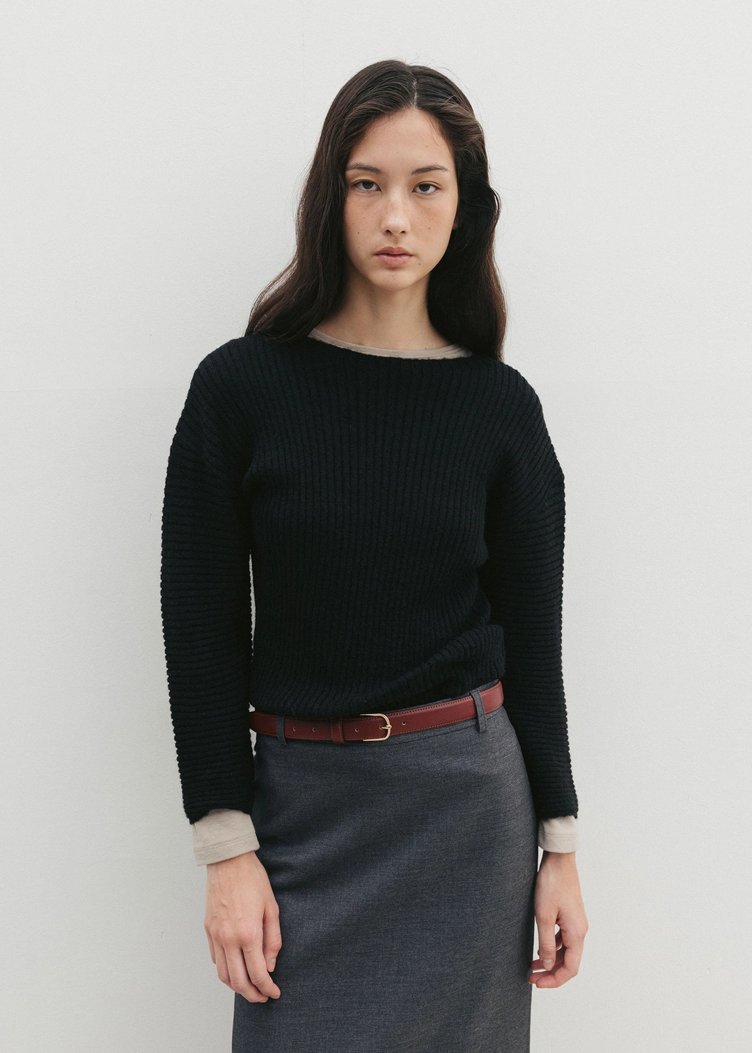 더라이 Pleats Long Sleeve Knit(Black) 상품 이미지 2