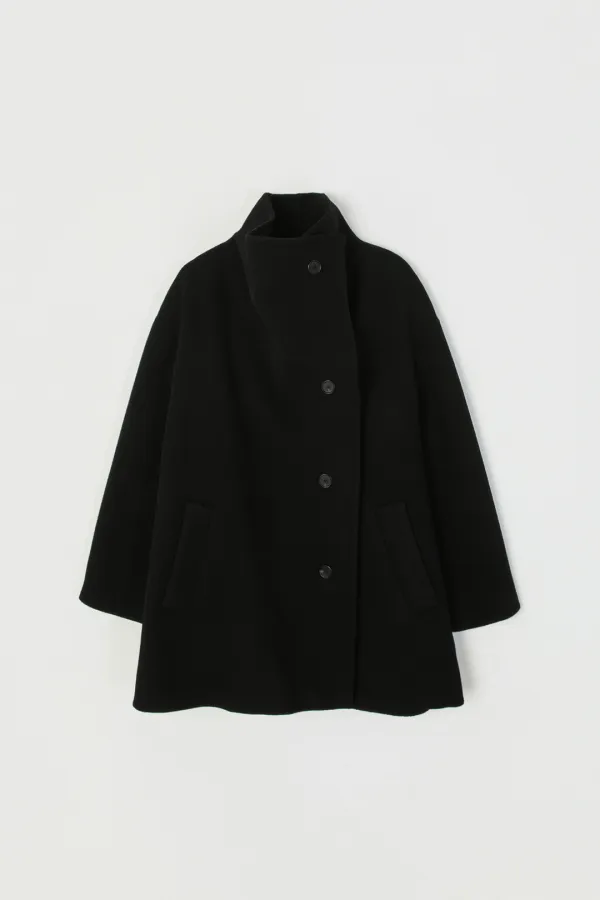 BERNE CASHMERE HIGH-NECK HANDMADE COAT_BLACK