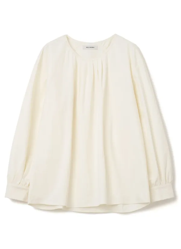 Round Shirring Blouse [Ecru]