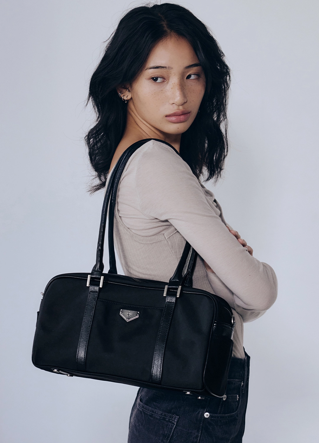레더리 보스턴 나일론 숄더백 [BLACK] 상품 이미지 1