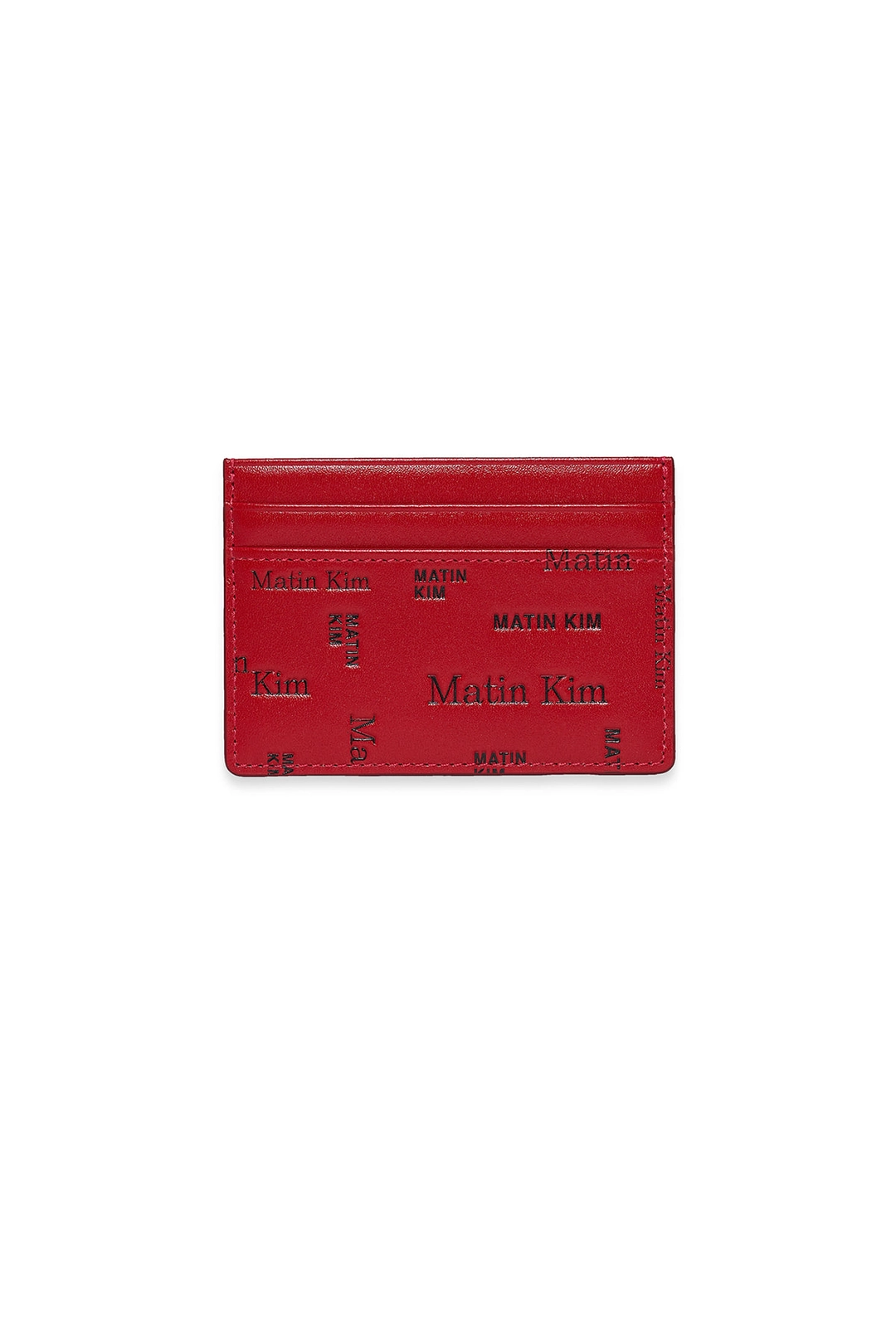 마뗑킴 MATIN ALL-OVER LOGO CARD WALLET IN RED 상품 이미지 1