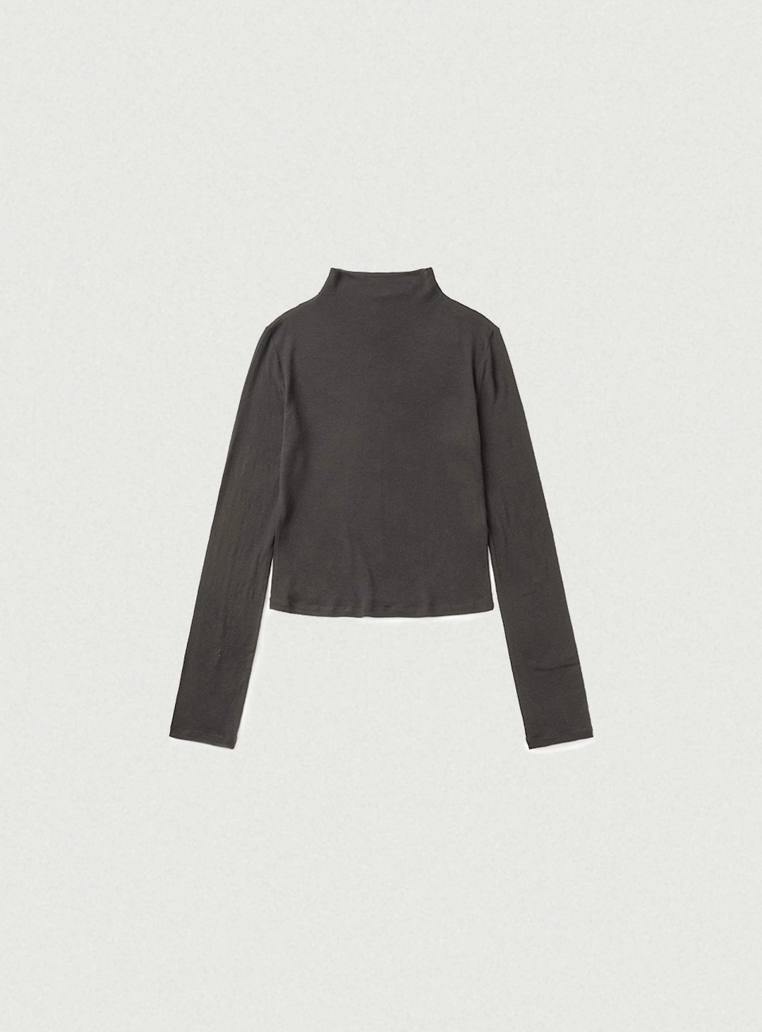 더바넷 Wool Tencel Mock-Neck Long Sleeve T-Shirt_Charcoal [10월 초 순차 배송] 상품 이미지 1