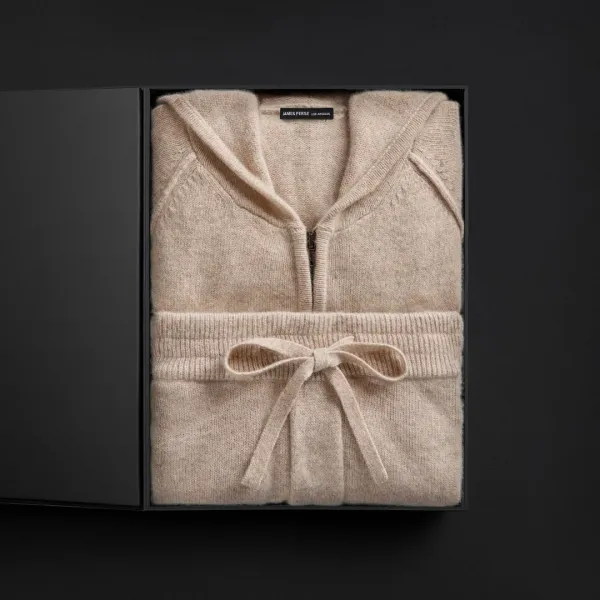 Men's Cashmere Track Suit Gift Set - Stone