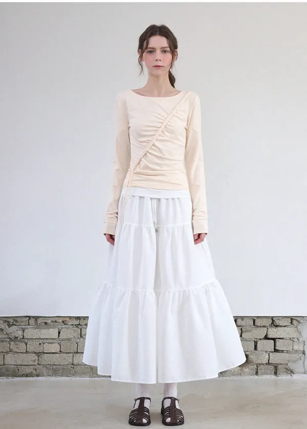  [44-120]  Zesty Knotted Point Tee  제스티 노티드 포인트 티 (봄-가을-데일리룩-러블리룩-유니크룩-페미닌룩-스트링-트위스트-다이마루-자체제작-빅사이즈) 