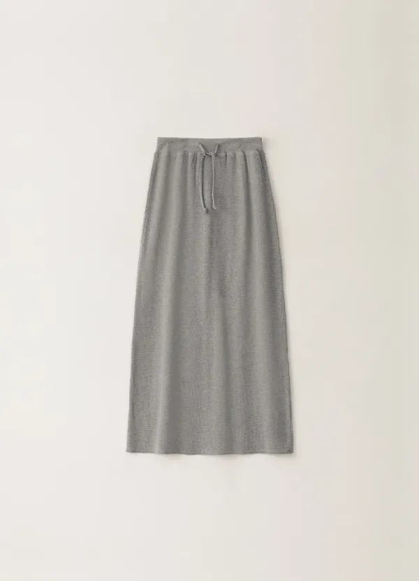 8TH / Waffle Maxi Skirt - Gray (5월 말 순차배송)