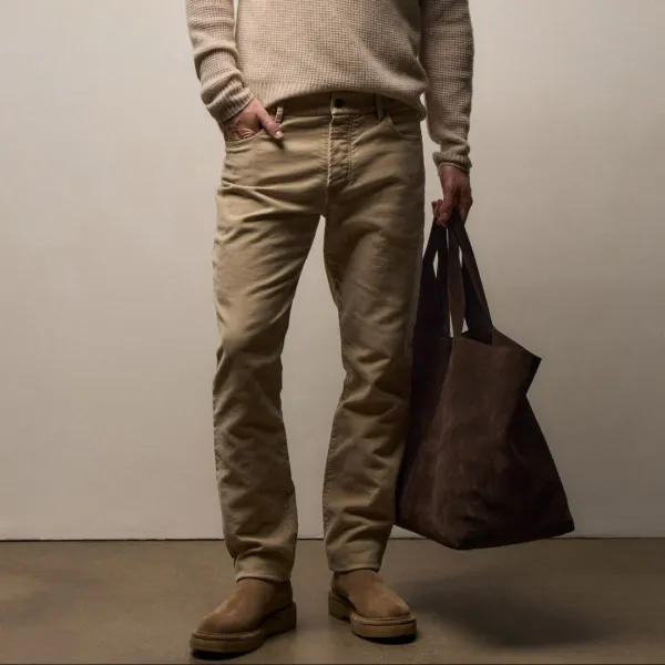 Cotton Moleskin 5 Pocket Pant - Light Khaki Pigment