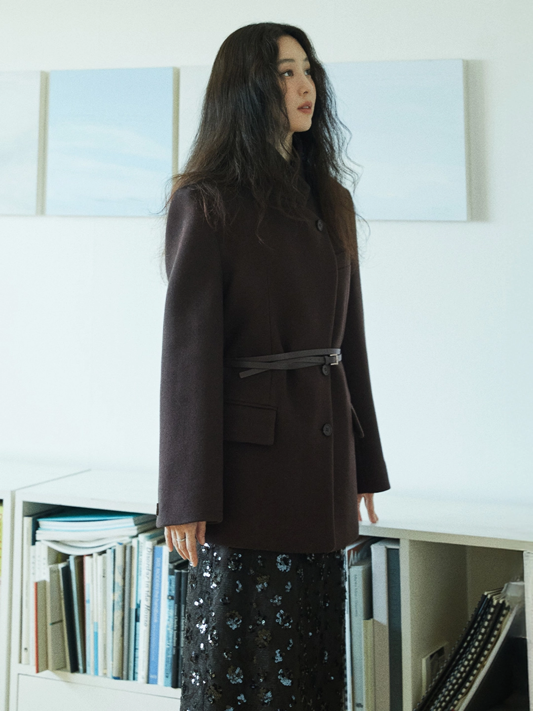 루에브르 High-neck Belted Wool Jacket SW5WJ413_2color 상품 이미지 2