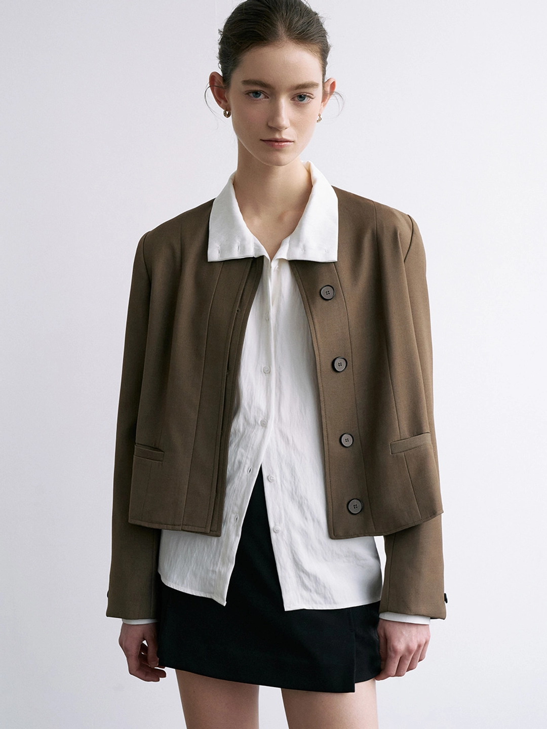 아워코모스 comos 1691 double-placket jacket (brown) 상품 이미지 1