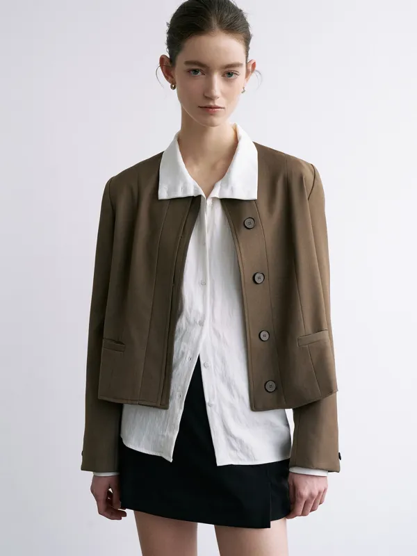 comos 1691 double-placket jacket (brown)