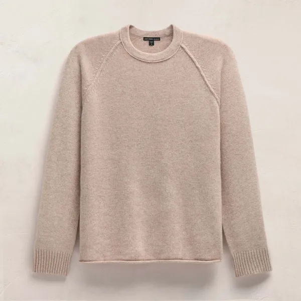 Recycled Cashmere Crew Sweater - Stone