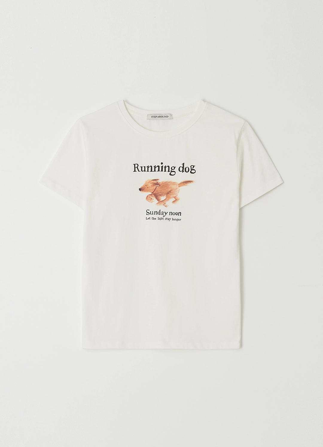 스텝어라운드 Running dog print T-shirts_WHITE 상품 이미지 3